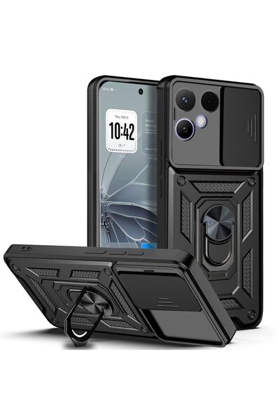 Teleplus Tecno Pova Curve 2 Kılıf Magnetik Standlı Kamera Korumalı Slide Sürg...