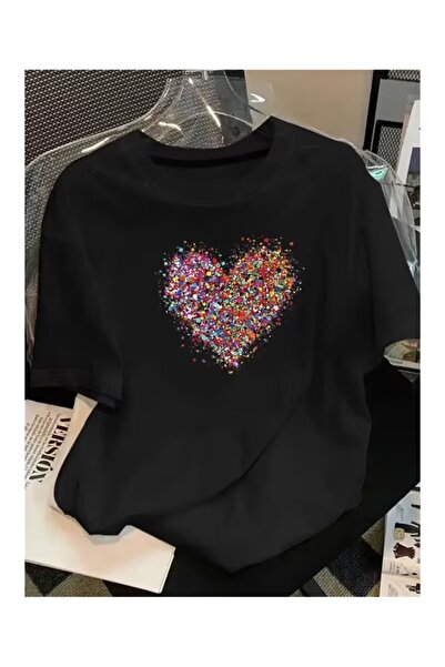 ZİYMO Πολύχρωμο μπλουζάκι με στάμπα καρδιάς