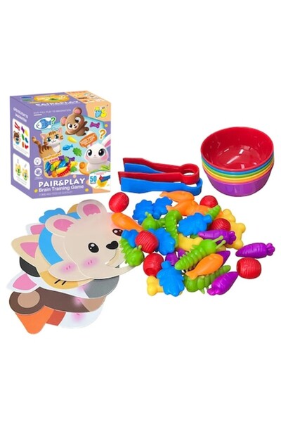 Stuniko ® Jucărie Montessori de sortare a culorilor - Set "Hrănește animalele...