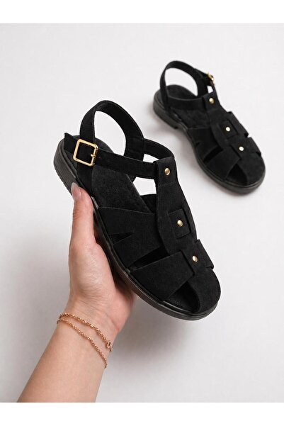 MAYA SHOES Kadın Sandalet Kapalı Tokalı Rahat Yazlık Sandalet