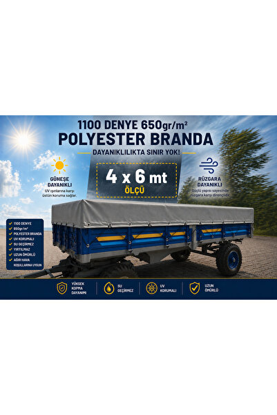 BRANDACIM RÖMORK BRANDASI 4x6MT-GENEL KULLANIM-TRAKTÖR-KAMYONET-650gr KALIN B...