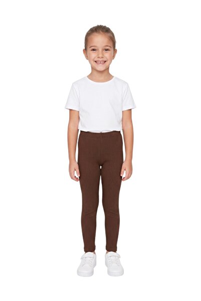 Kidiba Baby and Girls' Report Flexible Brown Anti-Sweat Cotton Tights