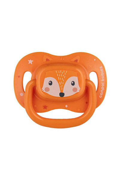 CANPOL Babies Suzeta Simetrică Din Silicon 6-18 Luni 1 Buc, Cute Animals oran...