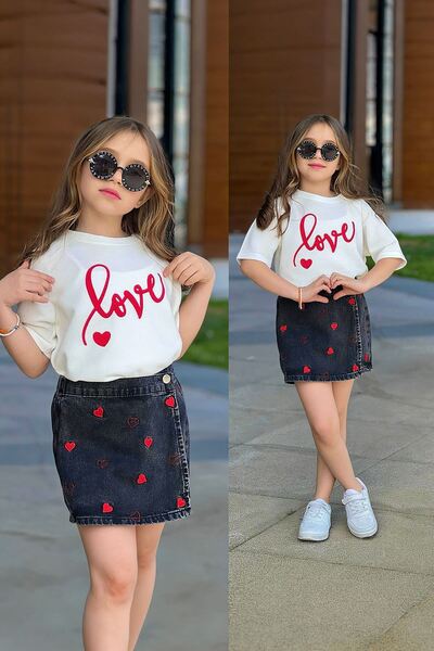 Minigimin Cicileri Miniğimin Cicileri Love Σετ για κορίτσια με τζιν σορτς και...