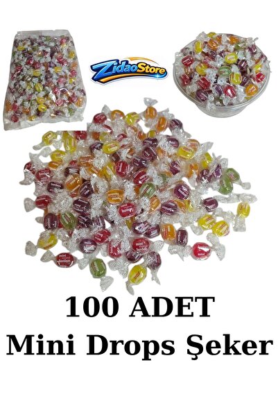 Emrah Gültekin 100 Adet Mini Drops Şeker Karışık Aromalı Bonbon Şeker Bayraml...