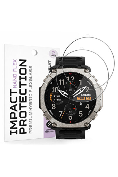 Techsuit Nano Flex (pachet de 2) - Amazfit T-Rex Ultra 2 - Negru, acoperire p...