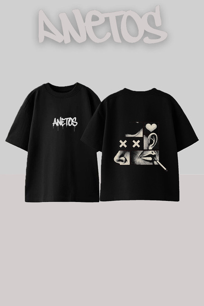 Anetos Μπλουζάκι από βαμβάκι με σχέδιο αισθητηριακού κολάζ και στάμπα στην πλ...