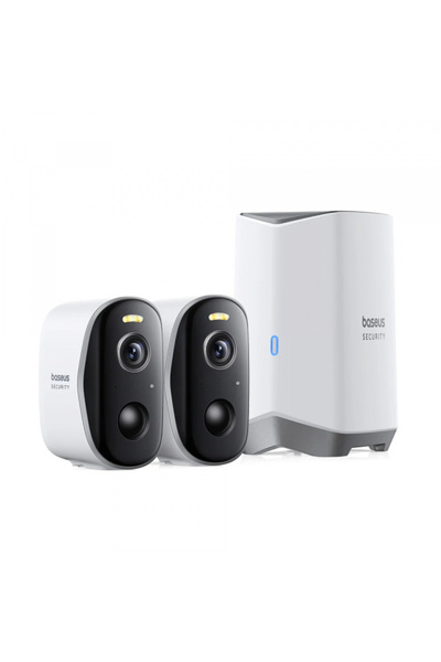 Baseus N1 Κάμερα Παρακολούθησης, Wi-Fi, 2K, IP67, Εξωτερικού Χώρου, Σετ 2 τεμ...