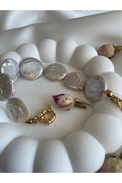 MAISON PERLE Jewelry Bella Gemici Dümeni Klipsli Yuvarlak Kesim Gerçek İnci B...