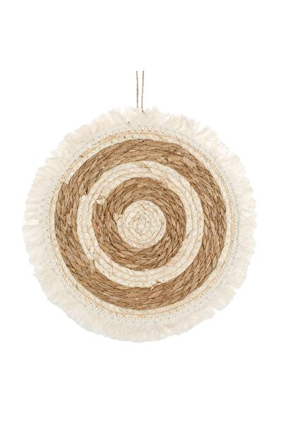 Zâna Casei Εκρού Μπεζ Στρογγυλό Διακοσμητικό Τοίχου με Κρόσσια 30εκ.