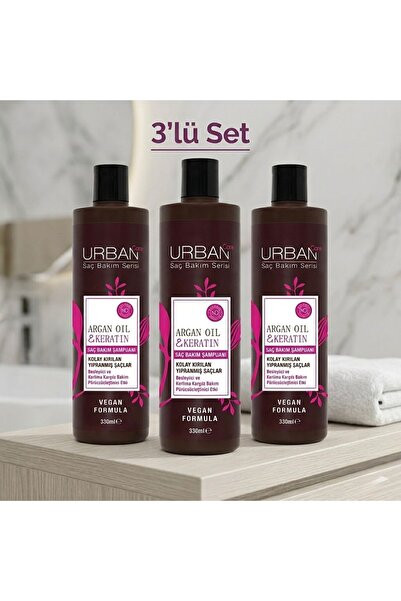 Urban Care Argan Oil & Keratin Şampuan 330 ml x 3 Adet - Ekonomik Set