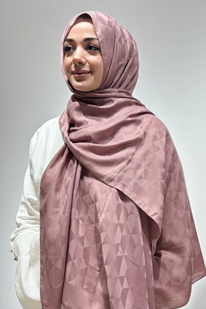 Firuze scarf شال جاكار بلون البودرة من القطن والخيزران
