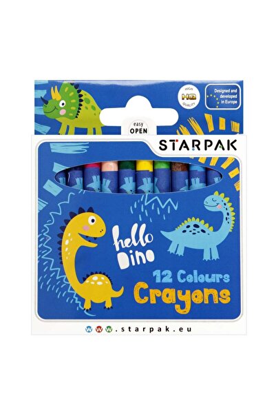 Starpak Set creioane cerate Starpak, Dino, 12 culori