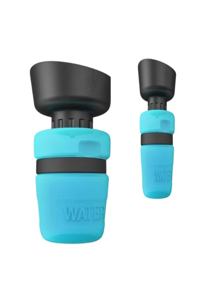 E-ANAMAG Σετ 2 μπουκαλιών νερού για σκύλους, Σιλικόνης, 520 ml, μπλε