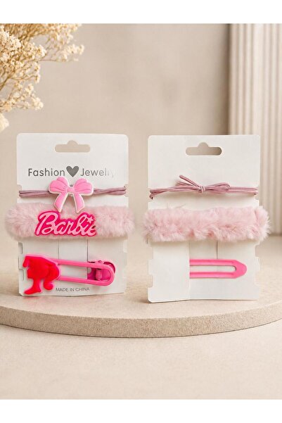 hobim42 Kız Bebek Çocuk Barbie Bağlama Toka 1 Kart 3 Lü