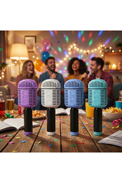 POEBGO FAMİLY'S Kablosuz Hoparlörlü Karaoke Mikrofonu