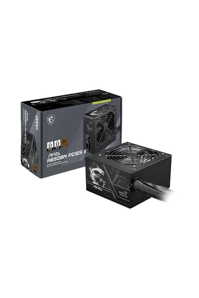 MSI MAG A650BN PCIE5 II 650W 80+ Bronze 120mm Fan Power Supply