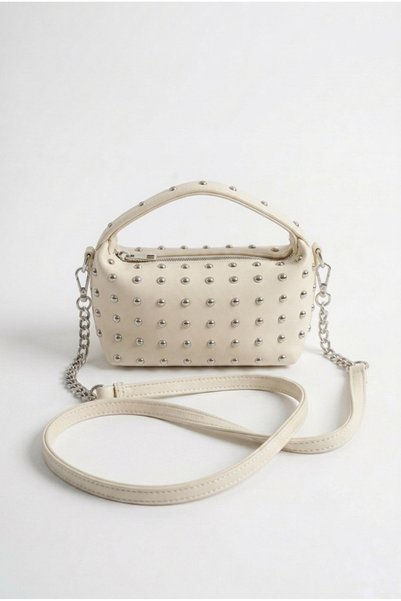 Lilivo Bags Kate Staple Detailed Mini Women's Hand and Shoulder Bag Cream