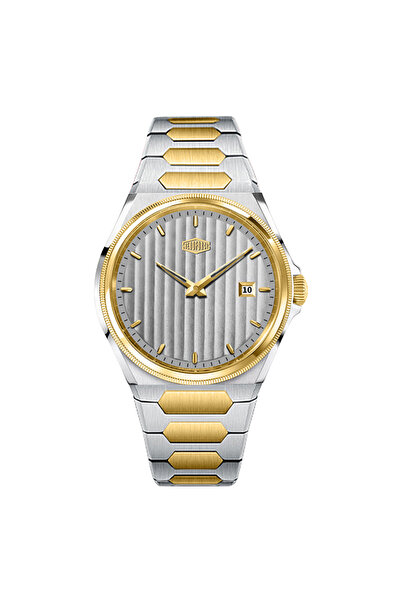HeroForce Men's Watch Herro Force Steel Silver and Gold Color