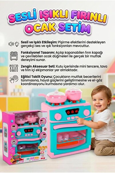 Tıfıl Toys Fırınlı Ocağım! Sesli Işıklı Pilli Açılabilir Kapaklı İnteraktif O...