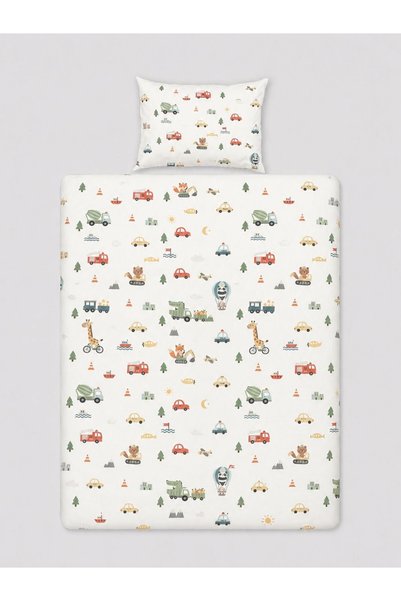 OMIYA BABY Sheet Set 100X200 Elastic 100% Cotton |   Dream Collection Tiny Roads