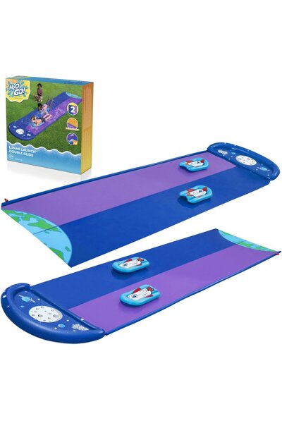 BESTWAY Tobogan cu apa pentru 2 persoane H2O Go,Lungime 488 cm, 2 Piste, Cone...