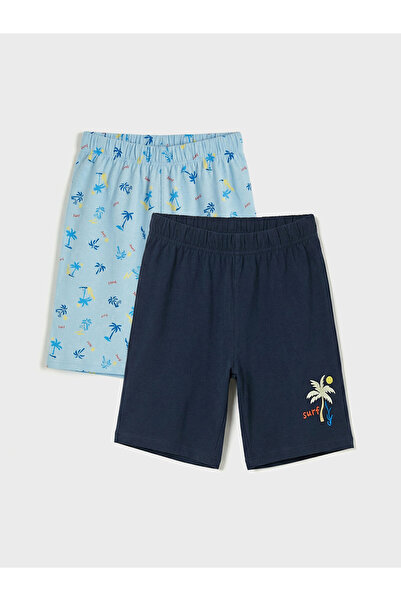 LC Waikiki Blue Boy's Shorts Pajama Bottoms 2-Pack