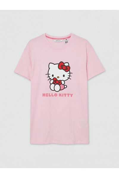 LC Waikiki Cămașă de noapte de damă cu guler rotund și imprimeu Hello Kitty