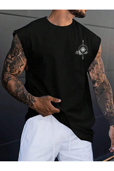 bellanova Printed Sleeveless Tshirt Men's Zero Sleeve Clothing Sportswear Ove...
