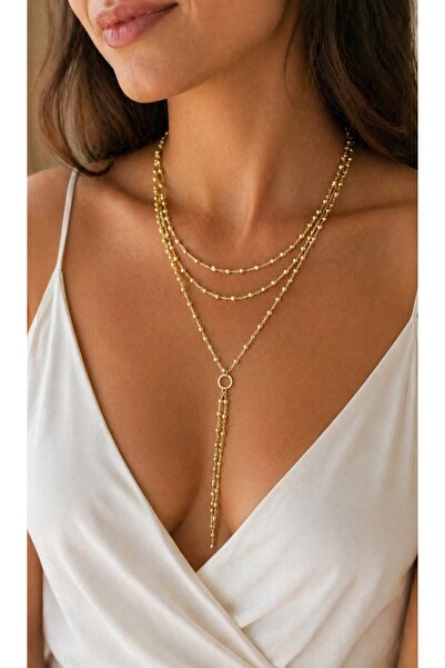 asyabutikcaddebostan Y model katmanlı gold kolye