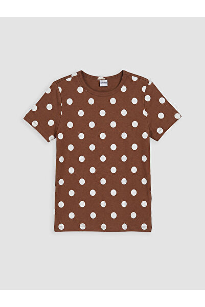 LC Waikiki Peak New Season Crew Neck Polka Dot Girls' T-Shirt