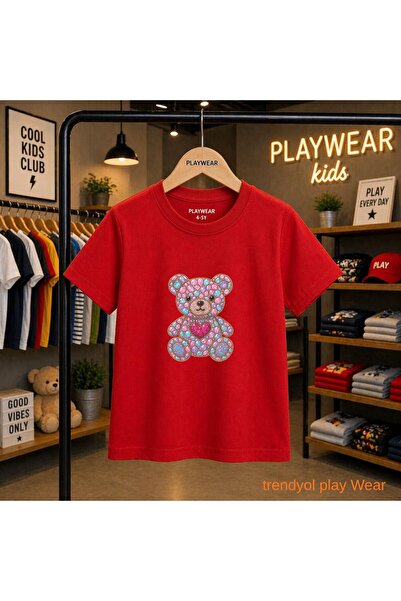 playwear Tricou unisex pentru copii 100% cu imprimeu Round Stone Bear, pentru...