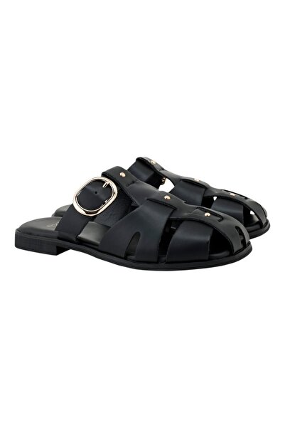 Exe Shoes Γυναικεία Παπούτσια FLATS MULES 03R-351 Μαύρο Δέρμα W403R3511002