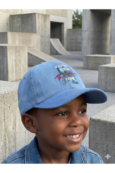 PIECE SIGNATURE Both Sporty and Stylish, Denim Cap for Children (5-8 Years Ol...