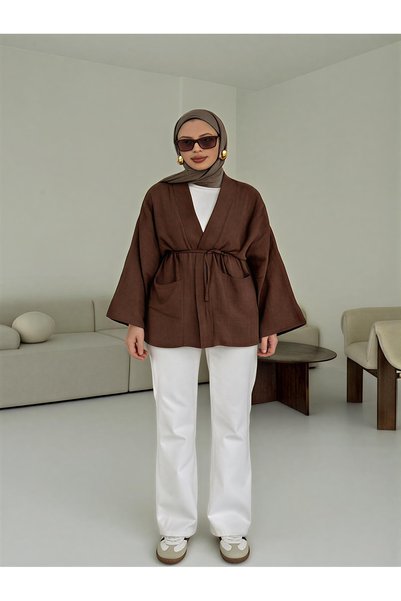 Perryes Kadın Yeni Sezon Bağlamalı Yazlık Müslin Kimono