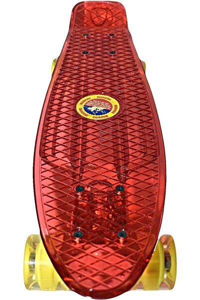 NAWADER Light Up Skateboard, AL-2025 - Transparent Red