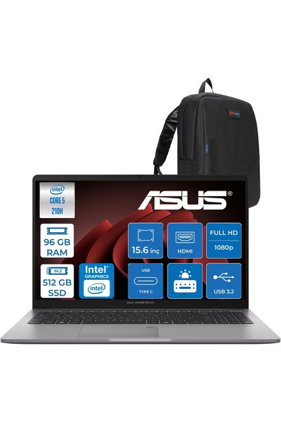 ASUS Expertbook P1 P1503CVA Intel® Core™ 5 210H 96GB Ddr5 512GB SSD 15.6"fhd ...