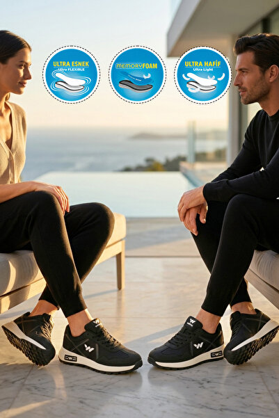 WALKWAY حذاء رياضي Muveon G باللونين الأسود والأبيض للجنسين