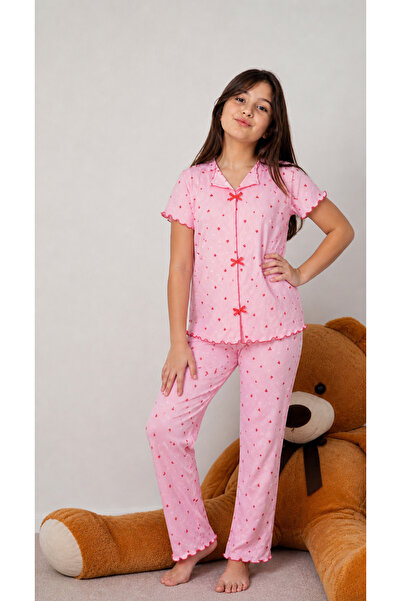 HM CEVHER Cotton Summer Half Sleeve Stylish Bow Design Children's Pajama Set
