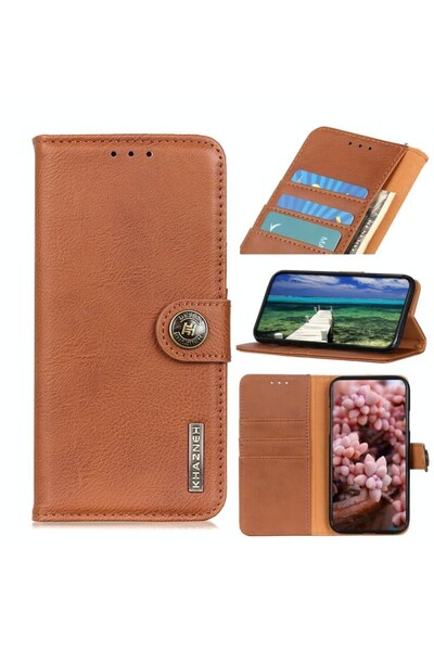 KHAZNEH Leather Wallet Θήκη Πορτοφόλι Brown (Motorola Edge 40 Neo)