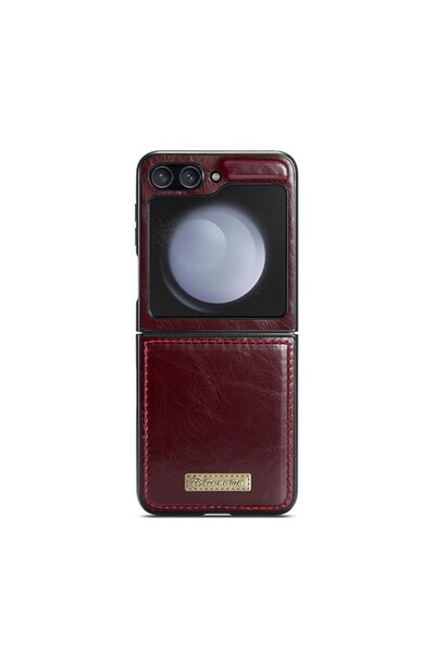 Caseme 003 Lite Leather Σκληρή Θήκη Wine Red (Samsung Galaxy Z Flip5 5G)