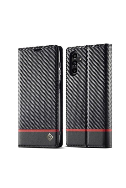 LC.IMEEKE Carbon Fiber Θήκη Βιβλίο Horizontal Stripe (Samsung Galaxy S24 FE 5G)