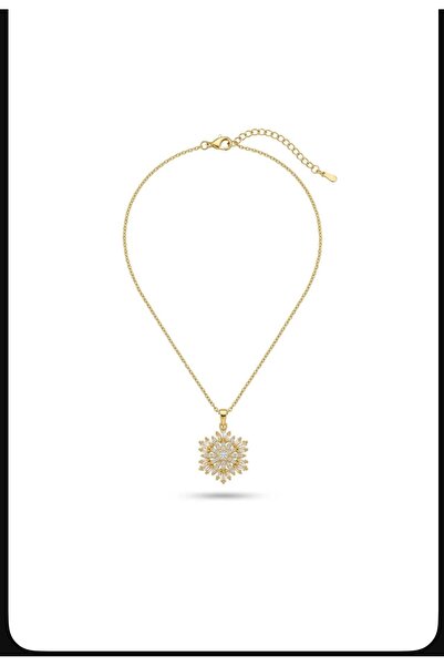 Mervişim Aksesuar Işıltı Güneşi Gold Steel Necklace