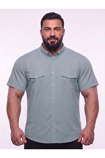 TURHAN TRİKO Light Blue Short Sleeve Men's Shirt