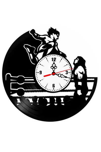 OEM Ceas de perete din disc de vinil, tematică Wrestling / WWE, design cu lup...
