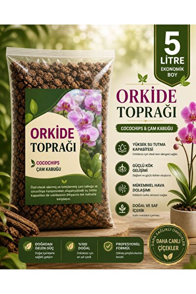 NEXVORİA Çam Kabuğu Ve Cococips Karışımlı & 5 LİTRE Orkide Toprağı