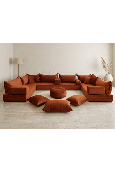 FEYZA DECOR HOME Premium Kadife Modern Şark Köşesi 21 Parça – 20 cm Süngerli ...