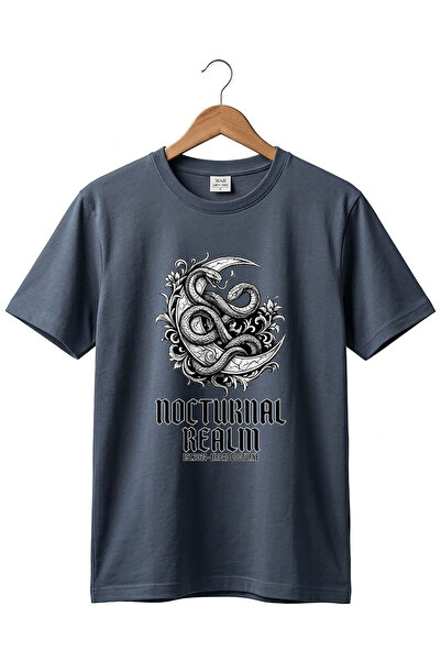 onsrawear Unisex Gothic Nocturnal Realm Snake and Crescent Printed Premium Ba...