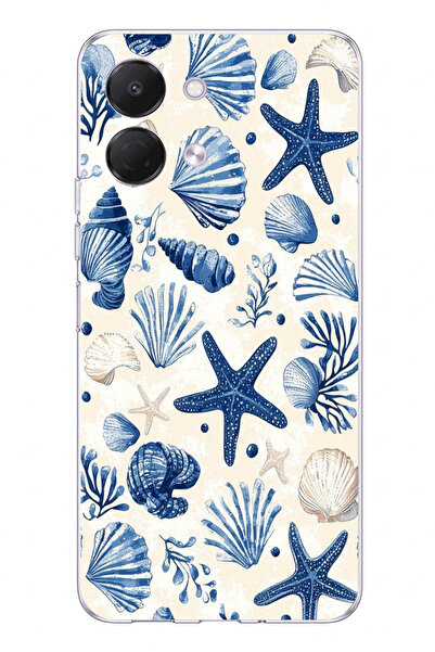 TechTree Tecno Spark GO 3 Uyumlu Mavi Deniz Kabuğu ve Yıldız Desenli Baskılı ...