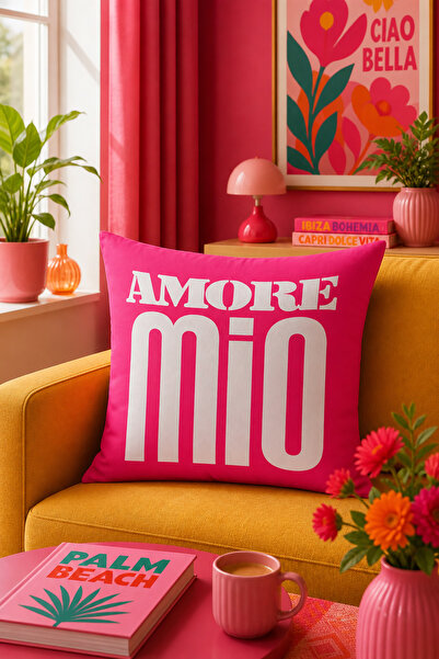 Bertille Home Pop Art Serisi Çift Tarafı Dijital Baskılı Kırlent Kılıfı
